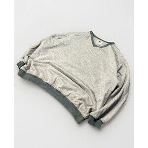 VTG 90s XXL Nike Center Swoosh Sweater Sweatshirt Grey Green Hoodie White tag US